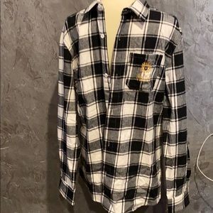 Black Velvet Flannel button down Xl